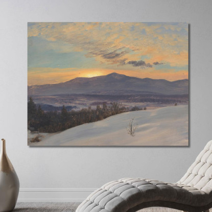 Tramonto Sulla Valle Dell'Hudson In Inverno Frederic Edwin Church fec86 quadro stampato su tela