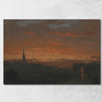 Tramonto A Hudson New York Frederic Edwin Church fec88 quadro stampato su tela