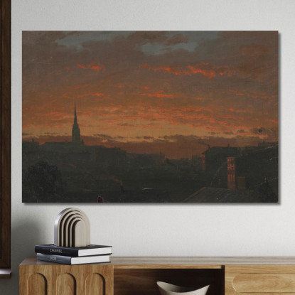 Tramonto A Hudson New York Frederic Edwin Church fec88 quadro stampato su tela