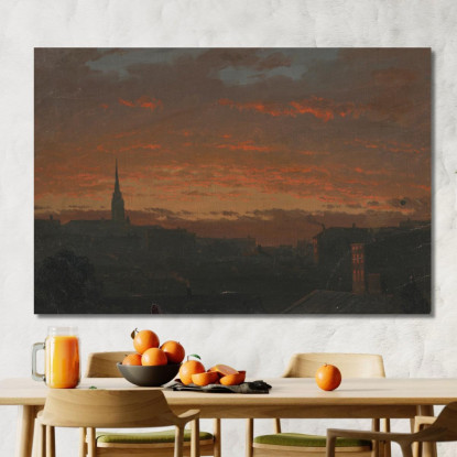 Tramonto A Hudson New York Frederic Edwin Church fec88 quadro stampato su tela