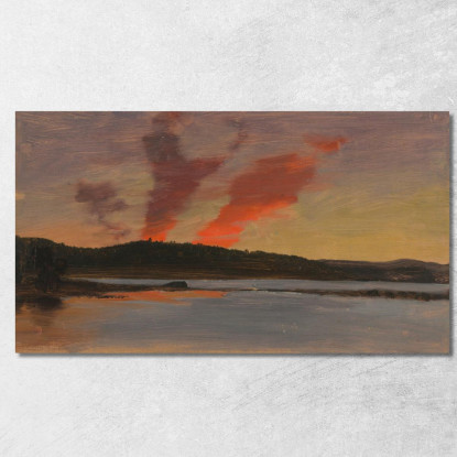 Tramonto Vicino A Bar Harbor Maine Frederic Edwin Church fec90 quadro stampato su tela