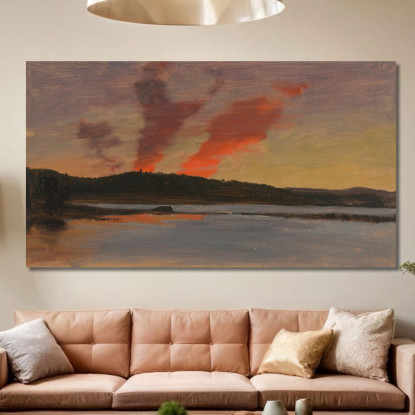 Tramonto Vicino A Bar Harbor Maine Frederic Edwin Church fec90 quadro stampato su tela