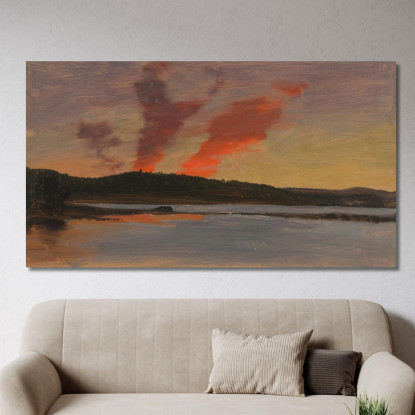 Tramonto Vicino A Bar Harbor Maine Frederic Edwin Church fec90 quadro stampato su tela