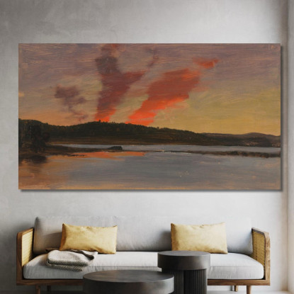 Tramonto Vicino A Bar Harbor Maine Frederic Edwin Church fec90 quadro stampato su tela