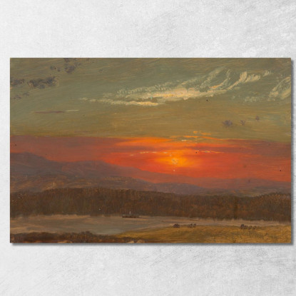 Tramonto Sui Monti Catskill 2 Frederic Edwin Church fec93 quadro stampato su tela