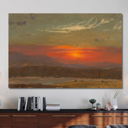 Tramonto Sui Monti Catskill 2 Frederic Edwin Church fec93 quadro stampato su tela