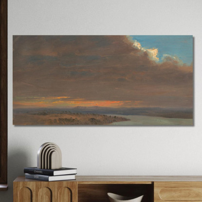 Tramonto Nella Valle Dell'Hudson New York Frederic Edwin Church fec94 quadro stampato su tela