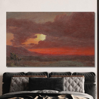 Tramonto A Hudson New York 2 Frederic Edwin Church fec95 quadro stampato su tela