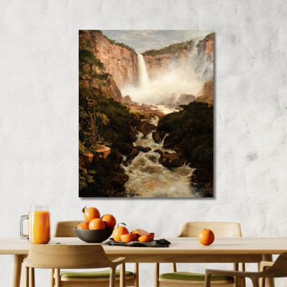 Le Cascate Di Tequendama Vicino A Bogotá Nuova Granada Frederic Edwin Church fec102 quadro stampato su tela
