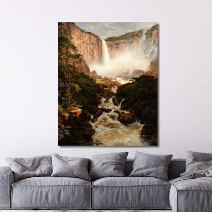 Le Cascate Di Tequendama Vicino A Bogotá Nuova Granada Frederic Edwin Church fec102 quadro stampato su tela