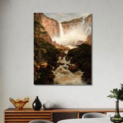Le Cascate Di Tequendama Vicino A Bogotá Nuova Granada Frederic Edwin Church fec102 quadro stampato su tela