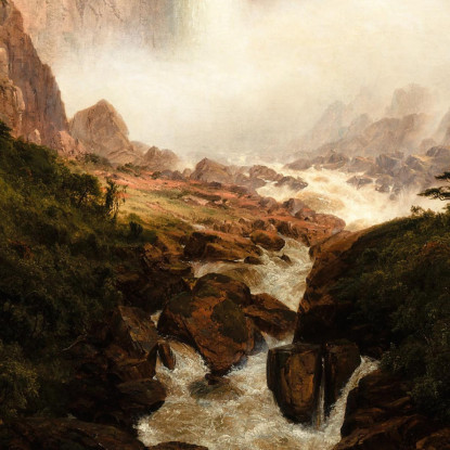 Le Cascate Di Tequendama Vicino A Bogotá Nuova Granada Frederic Edwin Church fec102 quadro stampato su tela