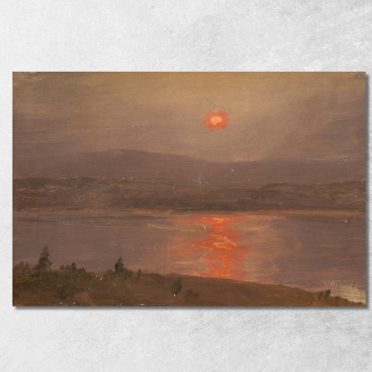 Vista Attraverso L'Hudson Al Tramonto Frederic Edwin Church fec117 quadro stampato su tela
