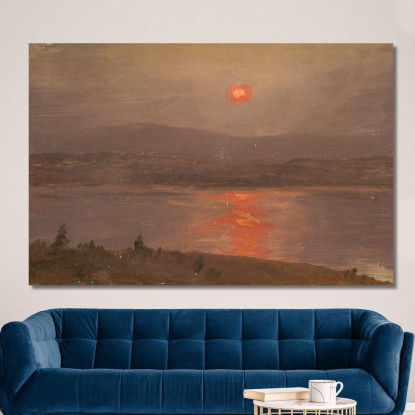 Vista Attraverso L'Hudson Al Tramonto Frederic Edwin Church fec117 quadro stampato su tela