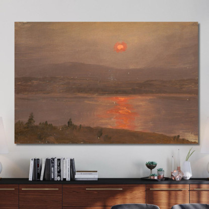 Vista Attraverso L'Hudson Al Tramonto Frederic Edwin Church fec117 quadro stampato su tela