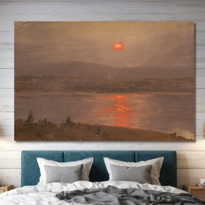 Vista Attraverso L'Hudson Al Tramonto Frederic Edwin Church fec117 quadro stampato su tela