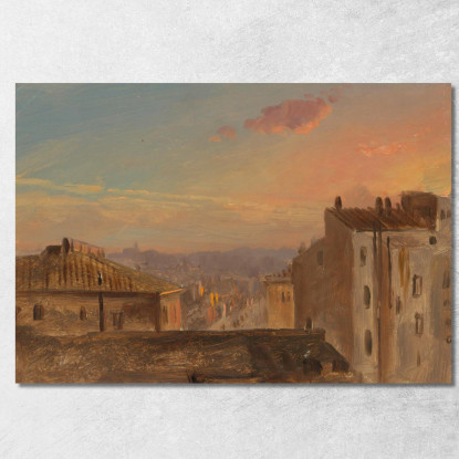 Veduta Di Roma Frederic Edwin Church fec120 quadro stampato su tela