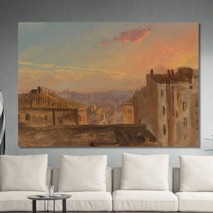 Veduta Di Roma Frederic Edwin Church fec120 quadro stampato su tela