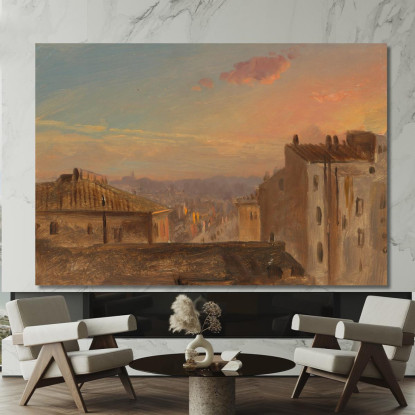 Veduta Di Roma Frederic Edwin Church fec120 quadro stampato su tela