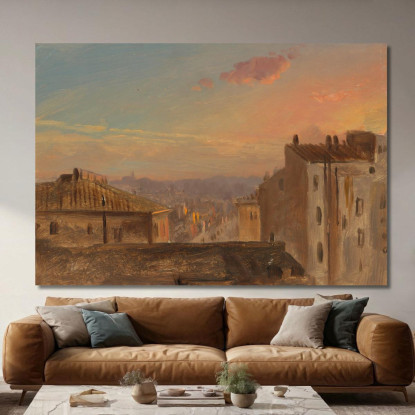 Veduta Di Roma Frederic Edwin Church fec120 quadro stampato su tela