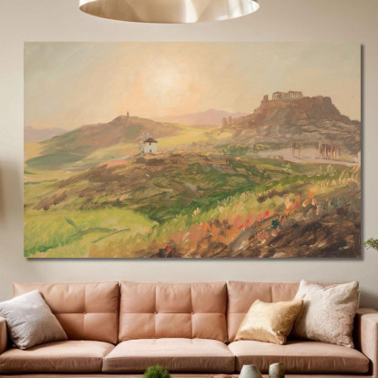 Veduta Dell'Acropoli Atene Frederic Edwin Church fec121 quadro stampato su tela