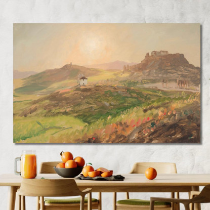 Veduta Dell'Acropoli Atene Frederic Edwin Church fec121 quadro stampato su tela