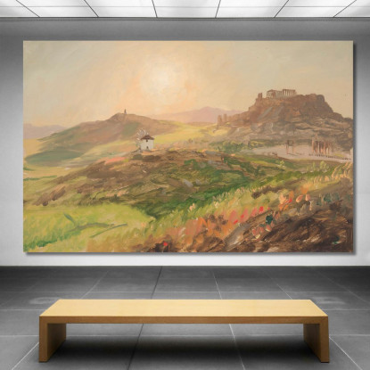 Veduta Dell'Acropoli Atene Frederic Edwin Church fec121 quadro stampato su tela
