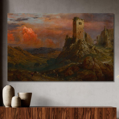 Torre Di Guardia In Italia Frederic Edwin Church fec123 quadro stampato su tela
