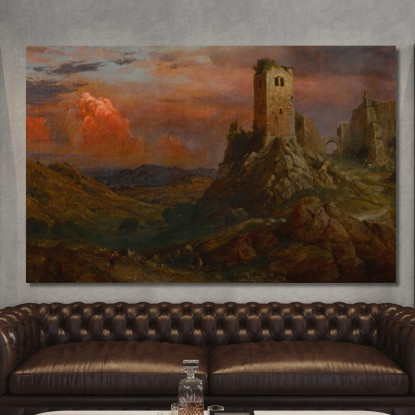 Torre Di Guardia In Italia Frederic Edwin Church fec123 quadro stampato su tela