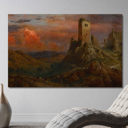 Torre Di Guardia In Italia Frederic Edwin Church fec123 quadro stampato su tela