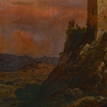Torre Di Guardia In Italia Frederic Edwin Church fec123 quadro stampato su tela