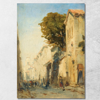 Una Strada A Martigues Félix Ziem fzm2 quadro stampato su tela