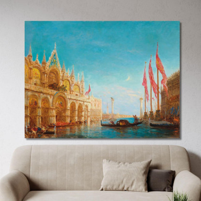 Acqua Alta Félix Ziem fzm3 quadro stampato su tela