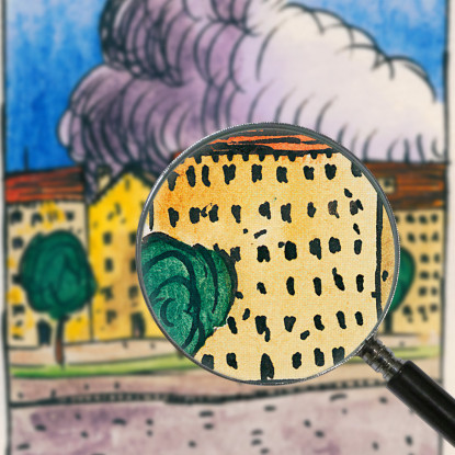 Composizione Del Marciapiede E Del Prato Vii Karl Wiener kwn258 quadro stampato su tela