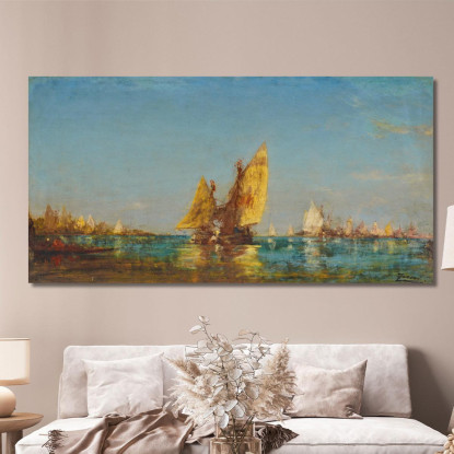 Barche Félix Ziem fzm7 quadro stampato su tela