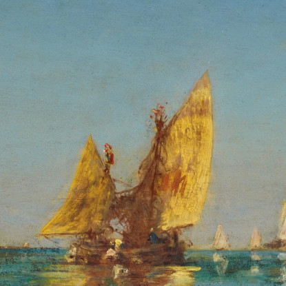 Barche Félix Ziem fzm7 quadro stampato su tela