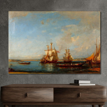 Caicchi E Barche A Vela Sul Bosforo Félix Ziem fzm12 quadro stampato su tela