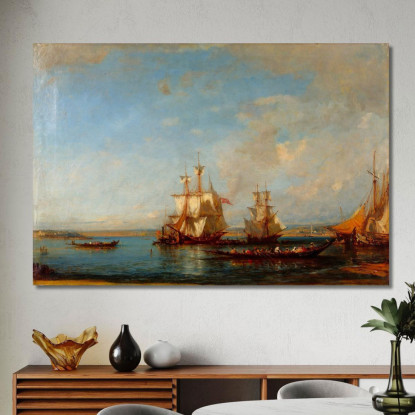 Caicchi E Barche A Vela Sul Bosforo Félix Ziem fzm12 quadro stampato su tela