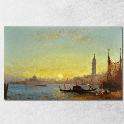 Tramonto A Venezia Félix Ziem fzm23 quadro stampato su tela