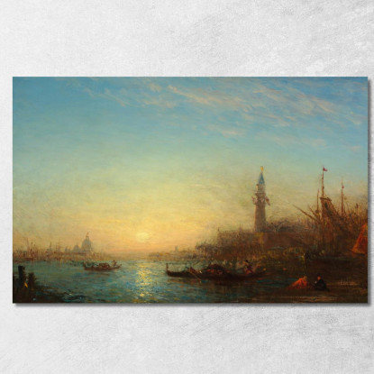 Tramonto Riva Degli Schiavoni Félix Ziem fzm24 quadro stampato su tela