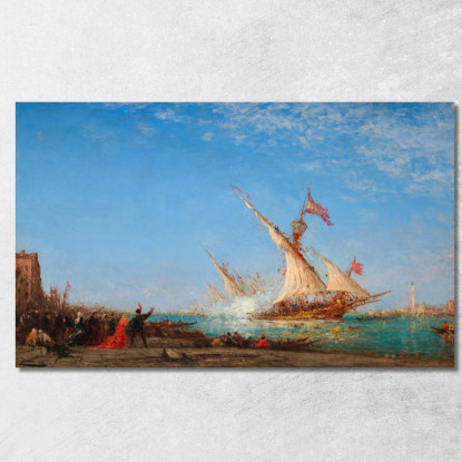 Colpo Di Cannone A Venezia Giorno Di Festa Félix Ziem fzm25 quadro stampato su tela