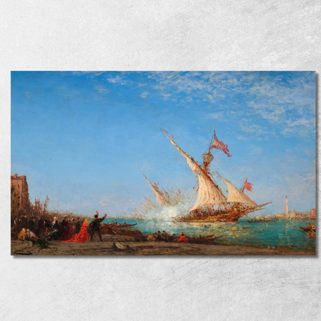 Colpo Di Cannone A Venezia Giorno Di Festa Félix Ziem fzm25 quadro stampato su tela