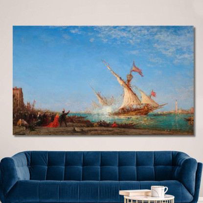 Colpo Di Cannone A Venezia Giorno Di Festa Félix Ziem fzm25 quadro stampato su tela