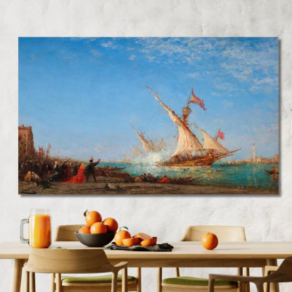 Colpo Di Cannone A Venezia Giorno Di Festa Félix Ziem fzm25 quadro stampato su tela