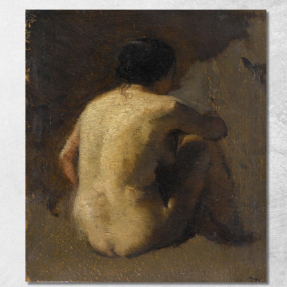 Donna Nuda Seduta Vista Di Spalle Félix Ziem fzm31 quadro stampato su tela