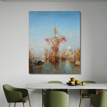 Festa Dell'Assunzione Davanti Alla Dogana Venezia Félix Ziem fzm38 quadro stampato su tela