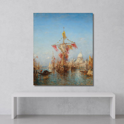 Festa Dell'Assunzione Davanti Alla Dogana Venezia Félix Ziem fzm38 quadro stampato su tela