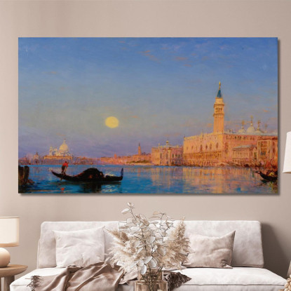 Gondola Davanti Al Gran Bacino Venezia Félix Ziem fzm40 quadro stampato su tela
