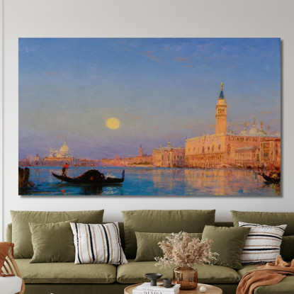 Gondola Davanti Al Gran Bacino Venezia Félix Ziem fzm40 quadro stampato su tela