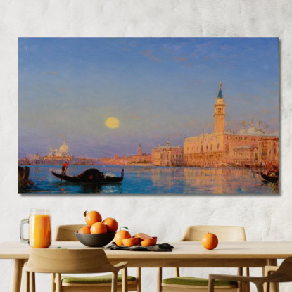 Gondola Davanti Al Gran Bacino Venezia Félix Ziem fzm40 quadro stampato su tela